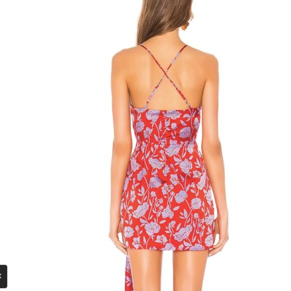 NWT Lovers & Friends Kamala Floral Purple Red Mini Dress Medium - Picture 7 of 7